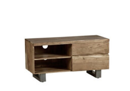 Buttercup Farm Baltic Live Edge 2 Drawer Small Tv Stand - Metal/acacia Solid Wood - L45 X W110 X H55 Cm - thumbnail 2