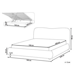 Beliani Ottoman Bed Boucle Blagnac 160 X 200 Cm (Eu King Size) Light Beige - thumbnail 3