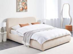 Beliani Ottoman Bed Boucle Blagnac 160 X 200 Cm (Eu King Size) Light Beige - thumbnail 2
