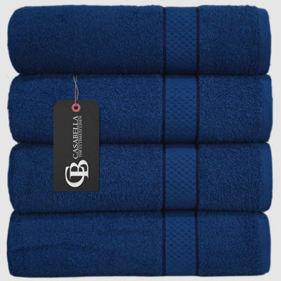 Casabella Towels Luxury 4 Pack Bath Sheets 100% Cotton Super Soft Quick Dry Highly Absorbent Bathroom Towels Royal - image 1