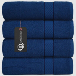 Casabella Towels Luxury 4 Pack Bath Sheets 100% Cotton Super Soft Quick Dry Highly Absorbent Bathroom Towels Royal - thumbnail 1