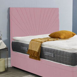 "Urban Textures Luxury 20"" High Velvet Fabric Upholstered Sunrise Bed Headboard - Pink"