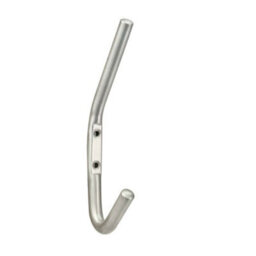 2X Slimline One Piece Hat & Coat Hook 59mm Projection Satin Stainless Steel - thumbnail 2