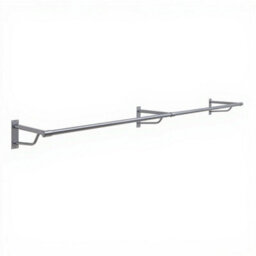 Heavy Duty Chrome Wall Mounted Hanging Clothes Rail Garment Rack - 2000mm - thumbnail 1
