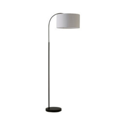 Valuelights Designer Style Black Curved Stem Floor Lamp With White Cylinder Shade - Includes 6W Led Gls Bulb 3000K Warm White - thumbnail 6