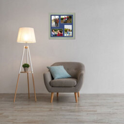 AK Frames 12X12 Green Modern Multi Photo Frame With Blue Mount - Holds 4 Apertures (4X) 6X4 Photos - thumbnail 3