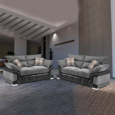 Sliding Wardrobes 4 u LTD Sliding Wardrobes 4U Jasmine Corner & 3+2 Sofa In 2 Colors (3+2 - Grey) - image 1