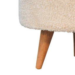 Artisan Furniture Cream Boucle Rounded Footstool - thumbnail 8