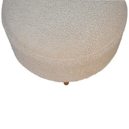 Artisan Furniture Cream Boucle Rounded Footstool - thumbnail 3