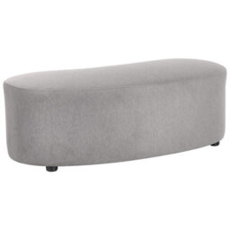 Beliani Modern Ottoman Amal Fabric Grey - thumbnail 1