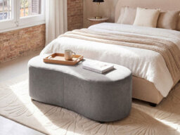 Beliani Modern Ottoman Amal Fabric Grey - thumbnail 2