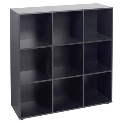 Urbn-Living Urbnliving 9 Cube Black Wooden Bookcase Shelving Display Shelves Storage Unit Wood Shelf Without Door - image 1