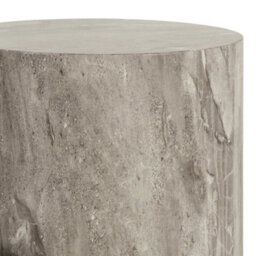 Wyld Haus Lille Set Of 2 Grey Marble-Effect Round Pedestal Tables 25 X 50 & 34 X 70 Cm - thumbnail 5