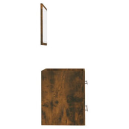Berkfield Bathroom Cabinet With Mirror Smoked Oak 41X38.5X48 Cm Engineered Wood - thumbnail 7