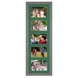 AK Frames 26X8 Marble Grey Modern Multi Photo Frame With Emerald Mount - Holds 5 Apertures (5X) 6X4 Photos
