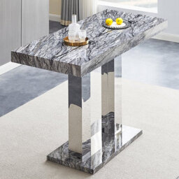 Furniture in Fashion Caprice Large Melange Effect Bar Table 6 Ripple White Stools - thumbnail 3