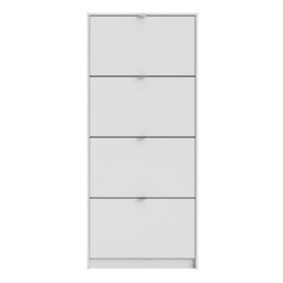 Furniture To Go Shoes Shoe Cabinet  W. 4 Tilting Doors And 2 Layers White - thumbnail 2