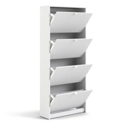 Furniture To Go Shoes Shoe Cabinet  W. 4 Tilting Doors And 2 Layers White - thumbnail 4