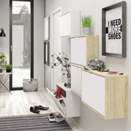 Furniture To Go Shoes Shoe Cabinet  W. 4 Tilting Doors And 2 Layers White - thumbnail 6