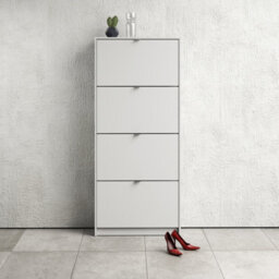 Furniture To Go Shoes Shoe Cabinet  W. 4 Tilting Doors And 2 Layers White - thumbnail 5