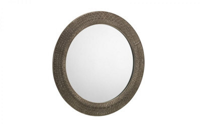 Ashfield Cadence Round Pewter Wall Mirror - Large - image 1