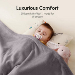 Ameha Fleece Plain Blanket, Lightweight & Reversible Throw For Travel, Bed & Sofa Blanket, Grey King 200X240Cm - thumbnail 6