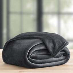 Ameha Fleece Plain Blanket, Lightweight & Reversible Throw For Travel, Bed & Sofa Blanket, Grey King 200X240Cm - thumbnail 7