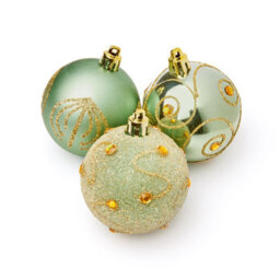 Premier Decorations Limited 9 Decorated Green Christmas Tree Baubles Decorations Tree Ornaments 6Cm - thumbnail 2