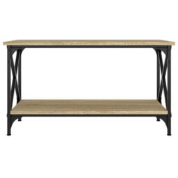 Berkfield Coffee Table Sonoma Oak 80X45X45 Cm Engineered Wood And Iron - thumbnail 4