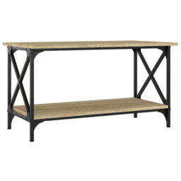 Berkfield Coffee Table Sonoma Oak 80X45X45 Cm Engineered Wood And Iron - thumbnail 2