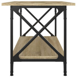 Berkfield Coffee Table Sonoma Oak 80X45X45 Cm Engineered Wood And Iron - thumbnail 5