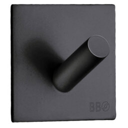 Beslagsboden - Design Single Hook In Matt Black Stainless Steel Self-Adhesive