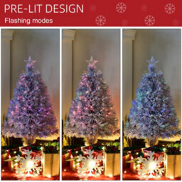 Homcom 2.5Ft Prelit Artificial Tabletop Christmas Tree W/ Fibre Optics For Desk - thumbnail 5