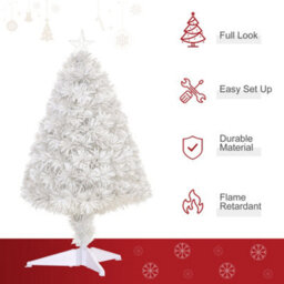 Homcom 2.5Ft Prelit Artificial Tabletop Christmas Tree W/ Fibre Optics For Desk - thumbnail 4