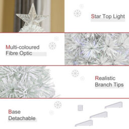 Homcom 2.5Ft Prelit Artificial Tabletop Christmas Tree W/ Fibre Optics For Desk - thumbnail 8