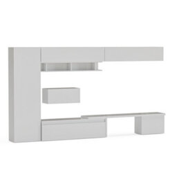 Decorotika Cardiff Moduler Modern Tv Unit Wall Mount Customizable Layout High Gloss White - thumbnail 4