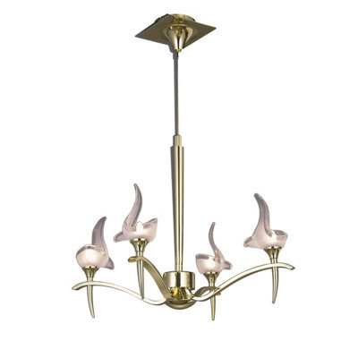 Luminosa Lighting Luminosa Viena Telescopic Pendant Round 4 Light G9, Polished Brass - image 1