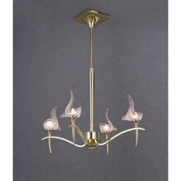 Luminosa Lighting Luminosa Viena Telescopic Pendant Round 4 Light G9, Polished Brass - thumbnail 2