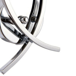 Led Twin Wall Light Modern Chrome Arm & Frosted Oblong Glass Shade Lamp Lighting - thumbnail 4