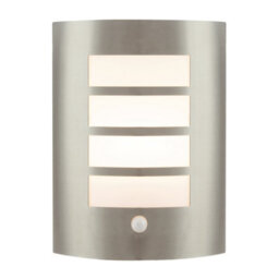 Happy Homewares Modern Outdoor Ip44 Stainless Steel Flush Wall Lamp Fitting With Pir Sensor