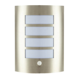 Happy Homewares Modern Outdoor Ip44 Stainless Steel Flush Wall Lamp Fitting With Pir Sensor - thumbnail 2