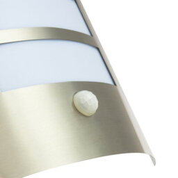 Happy Homewares Modern Outdoor Ip44 Stainless Steel Flush Wall Lamp Fitting With Pir Sensor - thumbnail 3