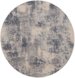 Blue Ivory Luxurious Modern Rustic Textures Rug For Bedroom & Living Room-66 X 230Cm (Runner) - thumbnail 8