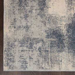 Blue Ivory Luxurious Modern Rustic Textures Rug For Bedroom & Living Room-66 X 230Cm (Runner) - thumbnail 5