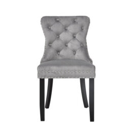Groundlevel Set Of 2 Studded Velvet Dining Chairs With Ring Knocker - thumbnail 2