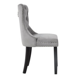 Groundlevel Set Of 2 Studded Velvet Dining Chairs With Ring Knocker - thumbnail 3