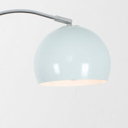 Valuelights Polished Chrome Curved Stem Floor Lamp With Gloss Blue Metal Dome Light Shade - thumbnail 3