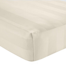 Catherine Lansfield So Soft Satin Stripe Double Fitted Sheet Cream - thumbnail 3