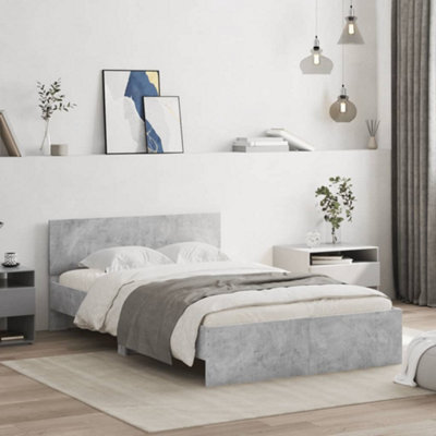 Berkfield Bed Frame Without Mattress Concrete Grey 120X190 Cm Small Double - image 1