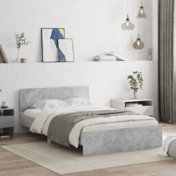 Berkfield Bed Frame Without Mattress Concrete Grey 120X190 Cm Small Double - thumbnail 1